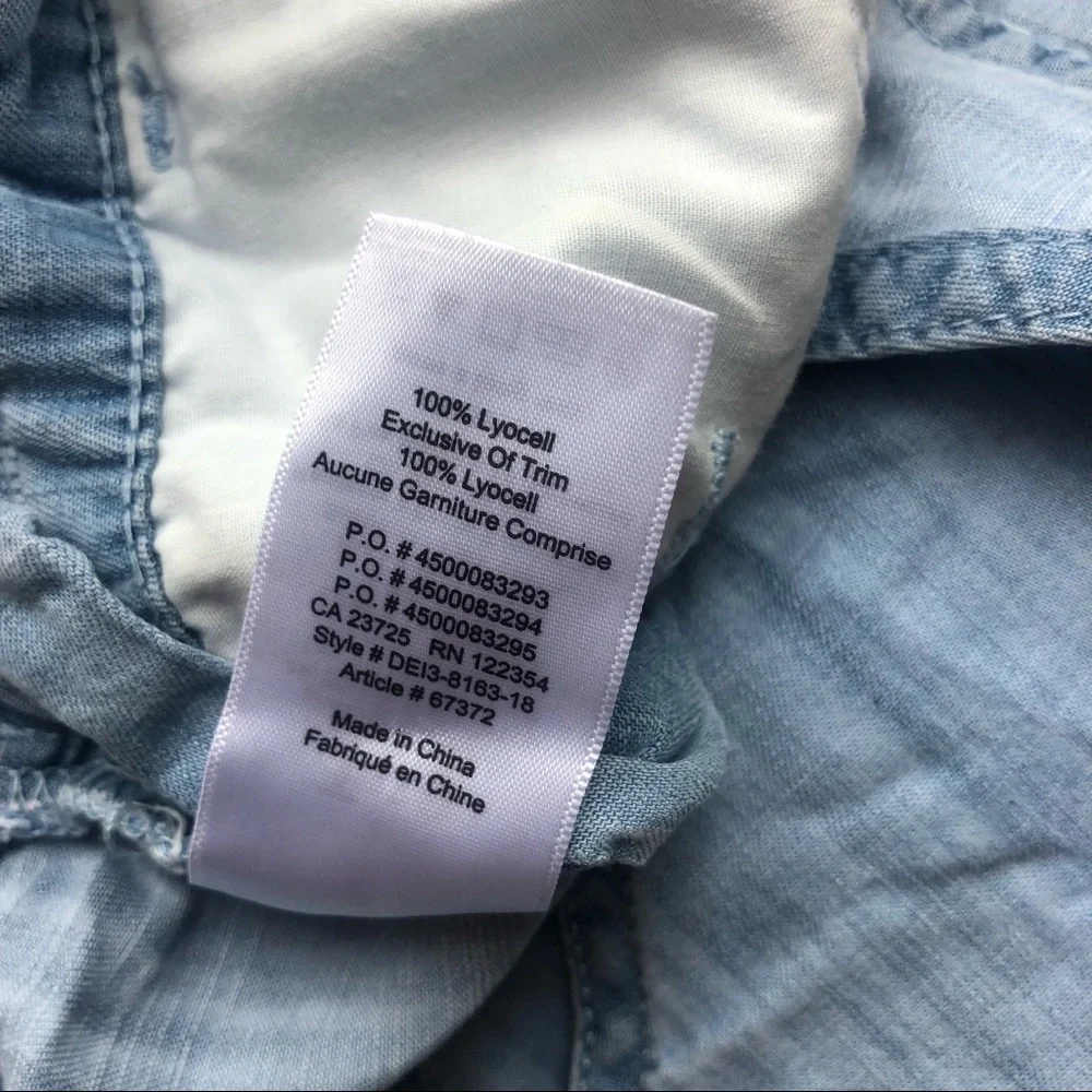 TNA Chambray Shortalls Size Small